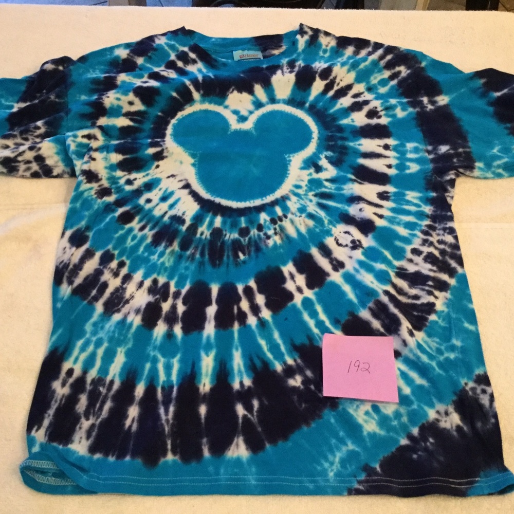 Mickey Mouse Tie Dyed Blue T-Shirt Tee - Size Youth XL - Excellent Condition